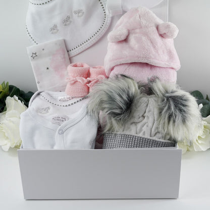Baby Girl Hamper, Baby Layette and Dressing Gown Set, Personalised Baby Girl Gift