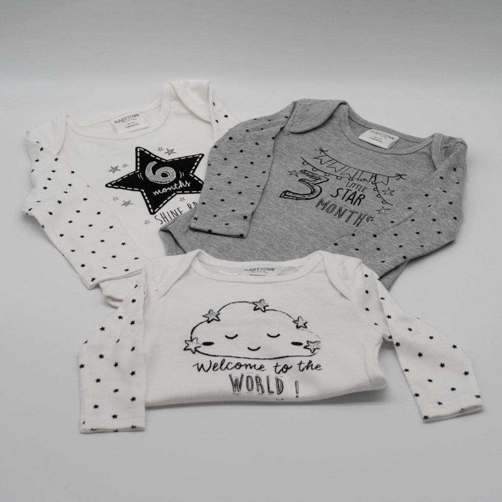 Baby Boy Gifts, Milestone Hamper Basket, Milestone Baby Vests, Elephant Comforter, Dream Big Plaque, Personalised Gifts For Newborns