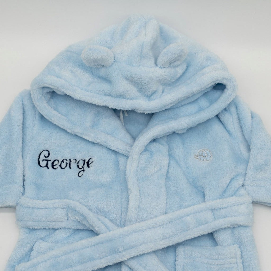 Baby Personalised Dressing Gown With Cute Ears, Luxury Baby Boy Gift
