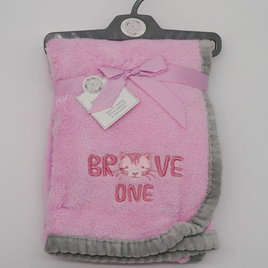 Pink Baby Blanket, Brave One Baby Wrap, Baby Girl Fleece Baby Blanket