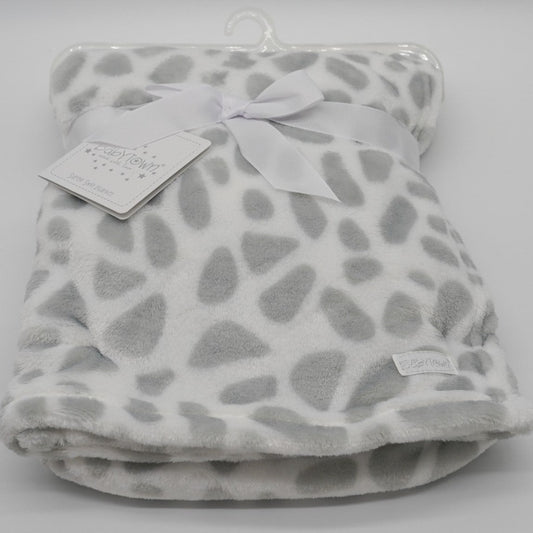 Fleece Baby Blanket, Giraffe Print Pram Blanket, Neutral Baby Blanket