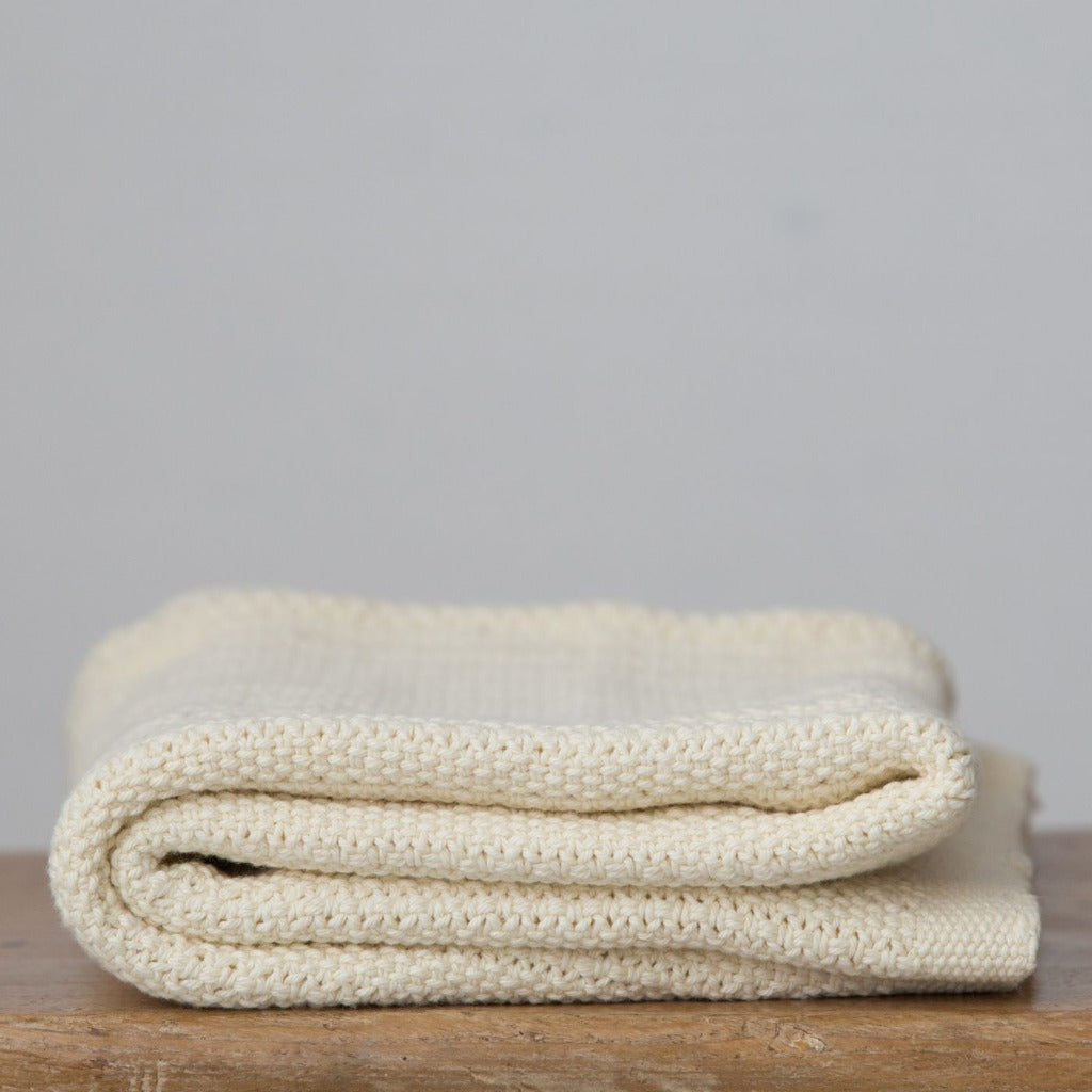 cream cellular baby blanket