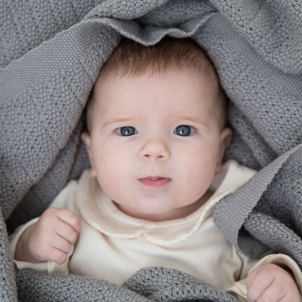 grey baby cellular blanket