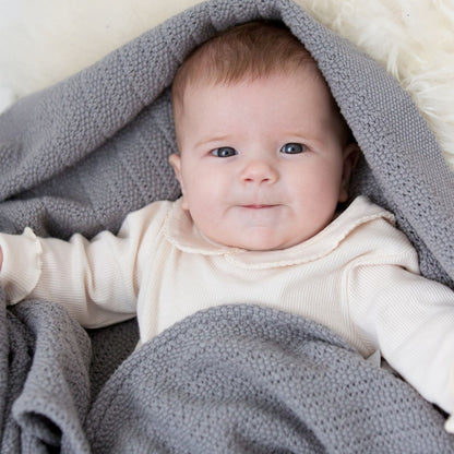 Grey baby cellular blanket