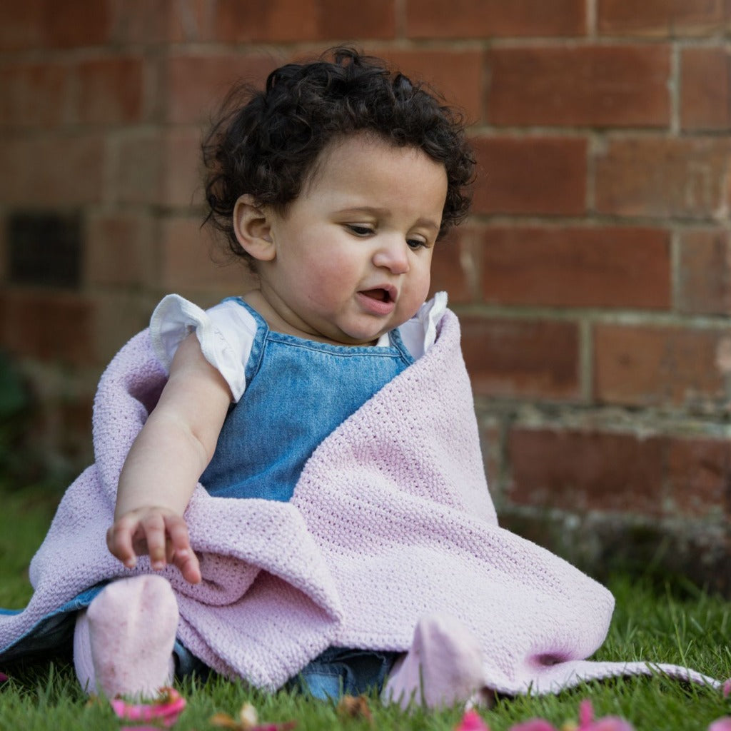 Pink cellular baby blanket hot sale