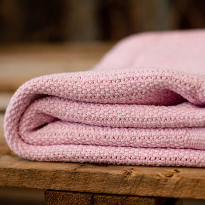 Dusky pink 100% cotton baby blanket