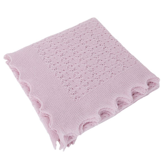 Baby Girl Blanket, Luxury Baby Girl Pink Cashmere Shawl, Baby Receiving Blanket, Christening Shawl by GH Hurt