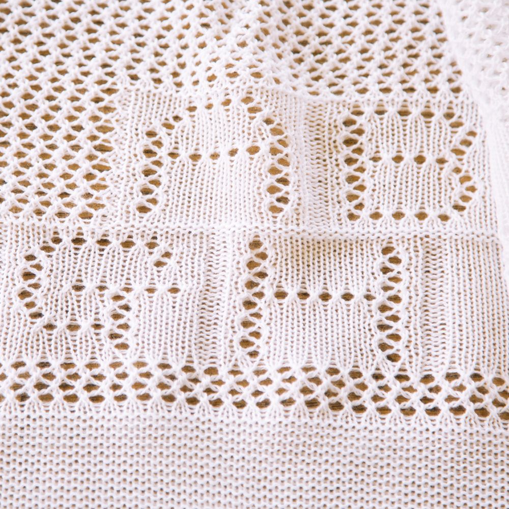 White Baby Teddy Shawl, G H Hurt Luxury Baby Shawl, Heirloom Baby Shawl With Teddy And Alphabet Pattern, Christening Gift, New Baby Gift